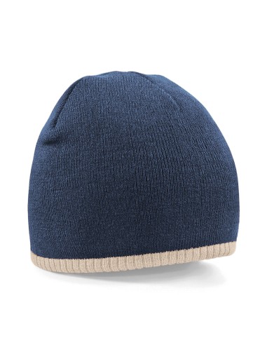 BEE-B44C-Two-Tone Pull-On Beanie